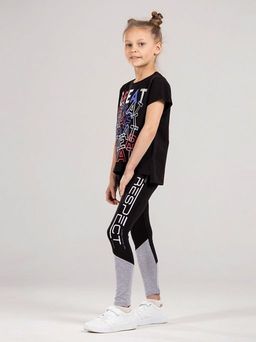 CRB wear/!CWJG 70235-22 Брюки модель легинсы для девочки,черный/Ex.Cherubino  фото 2