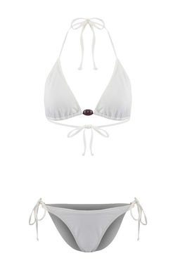 Ekru Ucgen Kapl? Aksesuarl? Normal Bel Regular Bikini Tak?m? TBESS26BT00054