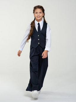 Серый школьный жилет для девочки Mooriposh, модель 1120 фото 11