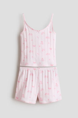 Pijama en punto pointelle de algod?n