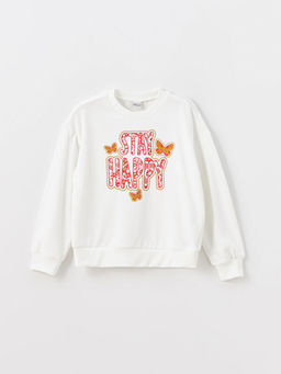 Bisiklet Yaka K?z ?ocuk Kal?n Sweatshirt