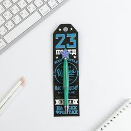 Ручка шариковая, синяя паста 1.0 мм 23 февраля