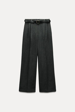 WIDE-LEG TROUSERS WITH BELT - Zara фото 4