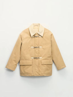 Вельветовое полупальто на застежках-карабинах / Zarina  фото 11