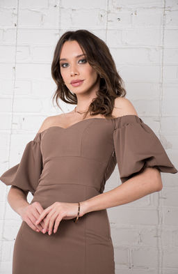 Платье-футляр шоколадный - Donna saggia фото 6