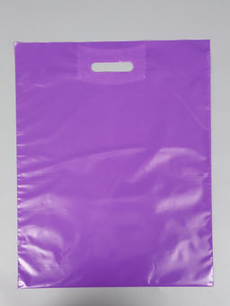 Цена за 50 шт. Пакет полиэтиленовый с вырубной ручкой, фиолетовый, 40х50 см, 60 мкм