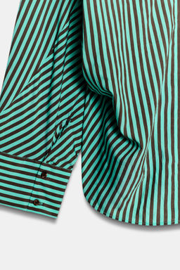 CAMISA OVERSIZE RAYAS / verde lavado