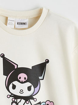 Bisiklet Yaka Kuromi Bask?l? K?z ?ocuk Sweatshirt