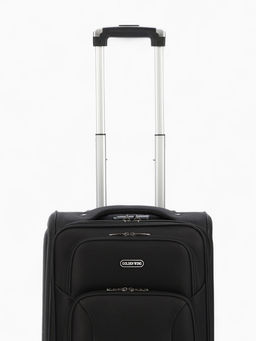 Чемодан на колёсах маленький 45 л (S), на молнии, с увеличением, кодовый замок, 4 колеса, чёрный