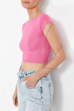 Siyah Crop Fitted Orme T-Shirt TEDSS24TS00017 - Trendyolmilla фото 6