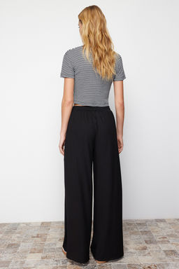 TRENDYOLMILLA Siyah Wide Leg Fitilli Esnek Orme Pantolon TWOSS24PL00075 фото 6