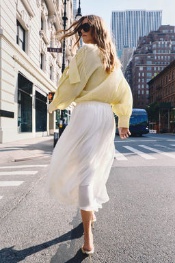 CAMISA LAZO RAYAS ZW COLLECTION / Amarillo - Zara фото 3