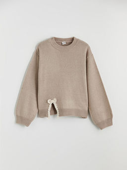 Dantel Detayl? K?z ?ocuk Triko Kazak