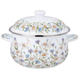 КАСТРЮЛЯ AGNESS ЭМАЛИРОВАННАЯ С ЭМАЛ.КРЫШКОЙ СЕРИЯ SENTIMENT, 3.6 Л, 22*13 СМ