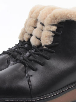 04-5606-1 BLACK Ботинки зимние женские (натуральная кожа, 100% шерсть)