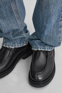 LEATHER MOC TOE SHOES - Zara фото 4