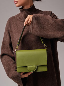 Сумка через плечо Deboro 30574 зеленый бамбук