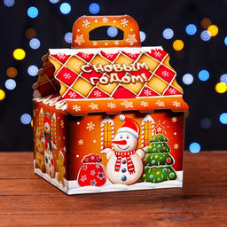 Цена за 10 шт. Подарочная коробка Пряничный 12 х 12 х 16,8 см - Simaland фото 7