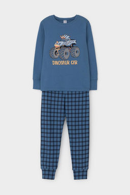 К 1541/синяя волна,клетка пижама дет