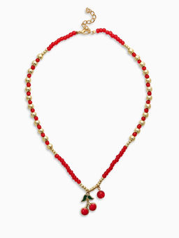 Колье из бисера «Вишня», 40 см, красное в золоте
