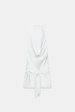 VESTIDO MINI SATINADO FAJ?N / Blanco - Zara фото 6