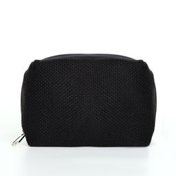 Косметичка женская на молнии, объёмная, маленькая, мягкая, чёрная - Simaland фото 2