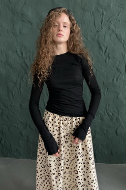 Юбка женская NATURE087/02/Бежевый, коричневый - M&G all natural фото 4