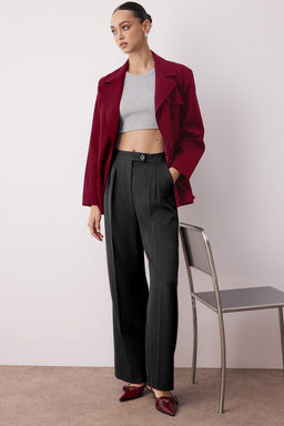 TRENDYOLMILLA Ekru Wide Leg/Genis Paca Yuksek Bel Dokuma Kumas Pantolon TWOAW22PL0066 фото 46