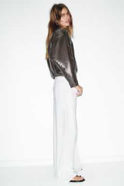 FAUX LEATHER BOMBER JACKET - Zara фото 31
