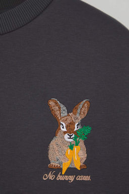 Antrasit Animal Nak?sl? Regular/Normal Kal?p Kal?n Ici Polarl? Orme Sweatshirt TWOAW24SW00196