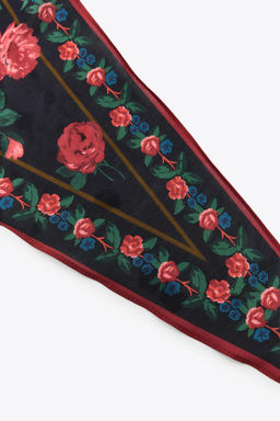 PRINTED BANDANNA WITH SILK EMBROIDERY - Zara фото 4