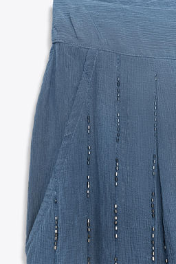 BEADED TROUSERS WITH TIED HEMS - Zara фото 7