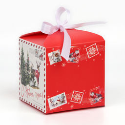 Цена за 3 шт. Коробка подарочная новогодняя складная «С Новым годом», 12×12×12 см