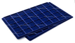 Планшет на 35 ячеек для монет в капсулах QUADRUM MINI размером 38х38 мм (упаковка 2 штуки) Синий LEUCHTTURM 360059