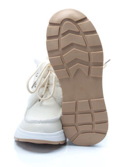 11-P2 BEIGE Ботинки зимние женские (натуральная кожа, нат. мех и шерсть)