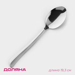Цена за 6 шт. Ложка столовая из нержавеющей стали Доляна Верона, длина 19,3 см, толщина 2 мм, цвет серебряный