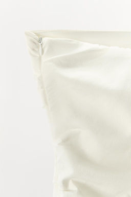 CONTRAST STRAPLESS MIDI DRESS