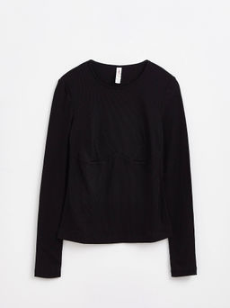 CONTE Джемпер в рубчик с фигурной деталью LD 1576 black