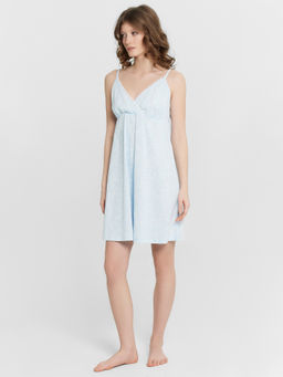 Сорочка ночная Mark Formelle 572336/1 из хлопка с эластаном голубая  фото 2