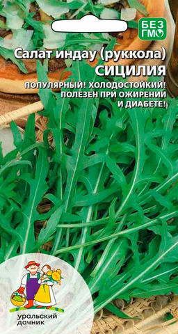 Салат РУККОЛА (ИНДАУ РАКЕТ) СИЦИЛИЯ  Популярный! Холодостойкий! Полезен при ожирении и диабете!