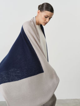 Палантин из кашемира 09090 синий