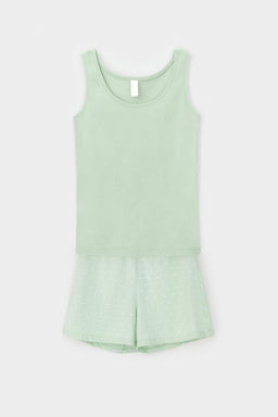 Е 20039/24/пастельно-зеленый,горошек пижама жен