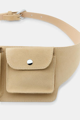 100% LEATHER BELT BAG WITH POCKETS - Zara фото 3