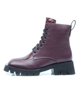 01-CG34-2 WINE Ботинки демисезонные женские (натуральная кожа, байка)