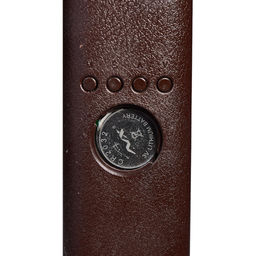 TLD-551 Brown/LED/450Lm/3000-6000K/Dimmer/USB Светильник настольный c часами, календарем, термометром, 9W. Сенсорный выключатель. Коричневый (стилизован под кожу). TM Uniel.