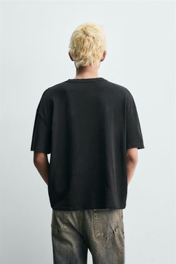 CAMISETA CUELLO PICO ALGOD?N - C??AMO / Negro