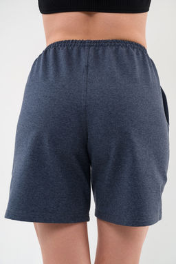 Шорты женские из футера Таиланд индиго меланж 2 сорт макси - Амадэль фото 5