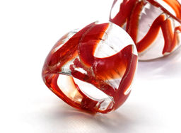 Стеклянное кольцо модель 6 цв.красный Радуга камня