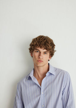 Cizgili Mavi Gomlek  фото 2