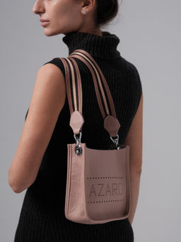 Сумка кожаная на плечо Azaro 30996 розовый туман